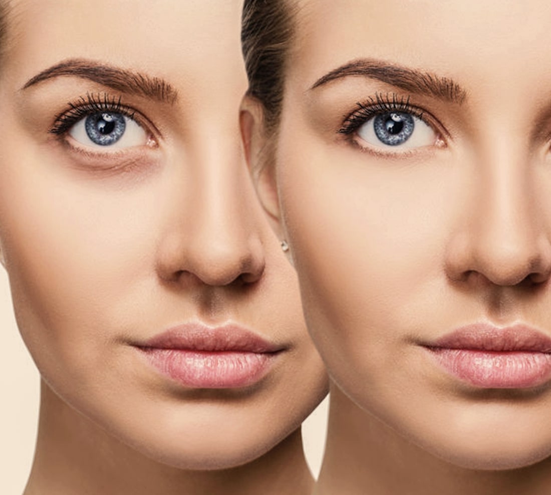 دو چهره با زیر چشم سیاه و درمان شده- رفع سیاهی دور چشم